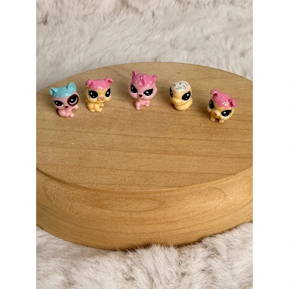 Littlest Pet Shop Teensies Lot of 5 Mini Figures 2-37 2-34 2-31 2-33 LPS Glitter
